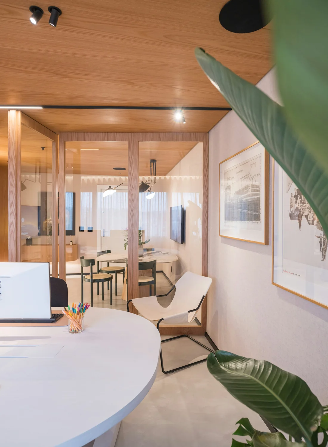 Warm contemporary office interior